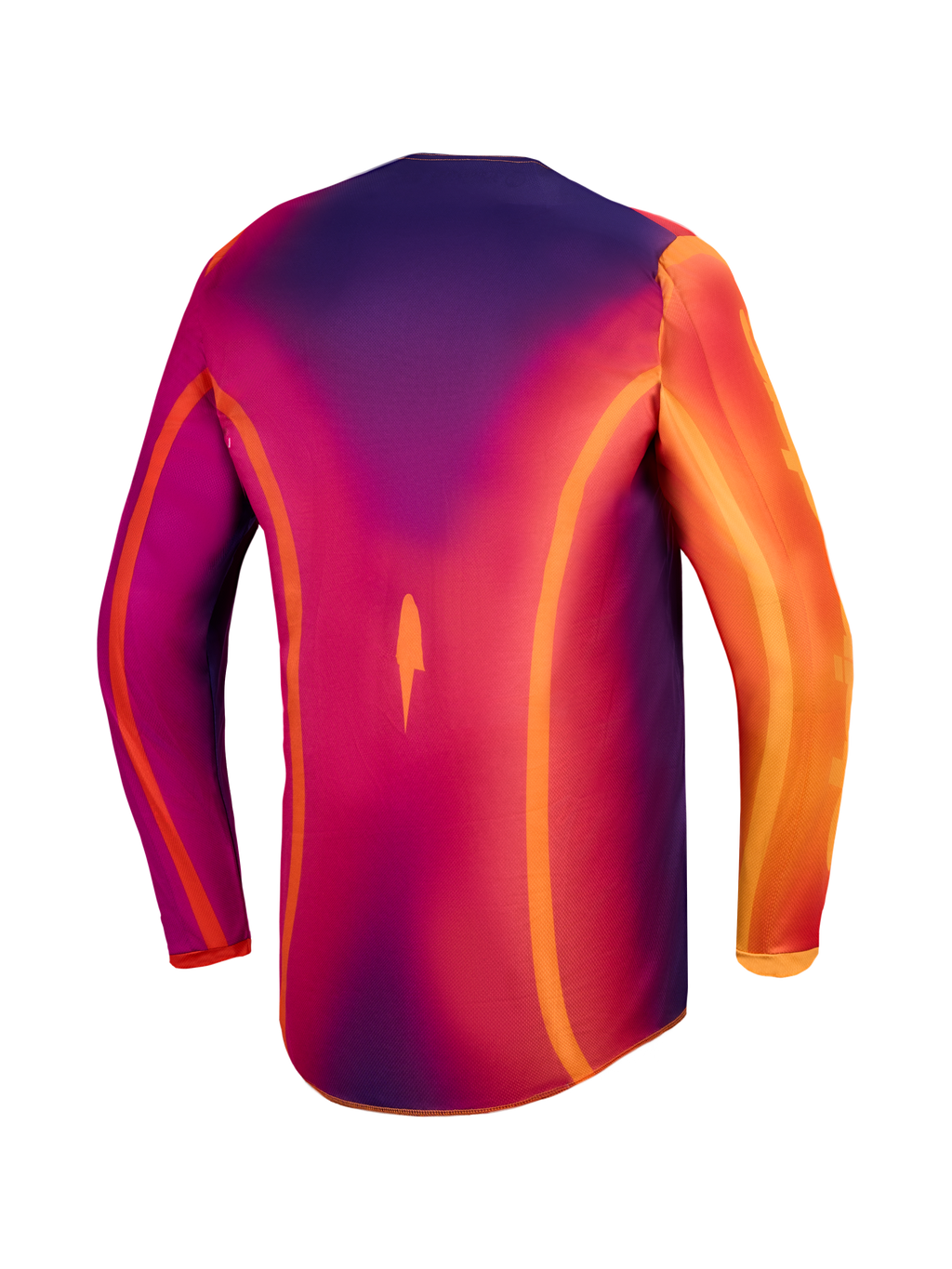 Alpinestars Fluid Kepler Trikot, Herren-Motocross-Oberteil, Lila und Orange, längerer Rückenschnitt für Offroad-Komfort.