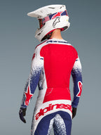 Alpinestars Limited Edition Techstar Unity Jersey, Men's Red and Blue Motocross Top featuring a Vented Back.