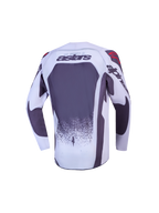 Alpinestars Supertech Swan Jugend-Trikot, Motocross-Oberteil, Grau und Weiß, Rückansicht mit Mesh-Gewebe.