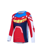 Alpinestars Supertech Jugend-Trikot Dyna, Motocross-Oberteil in Rot und Marineblau mit Stretch-Mesh und athletischer Passform