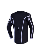 Alpinestars Fluid Apex V2 Jugend-Trikot, Schwarz und Weiß, Motocrosstrikot mit ergonomischem Schnitt und verlängertem Saum.