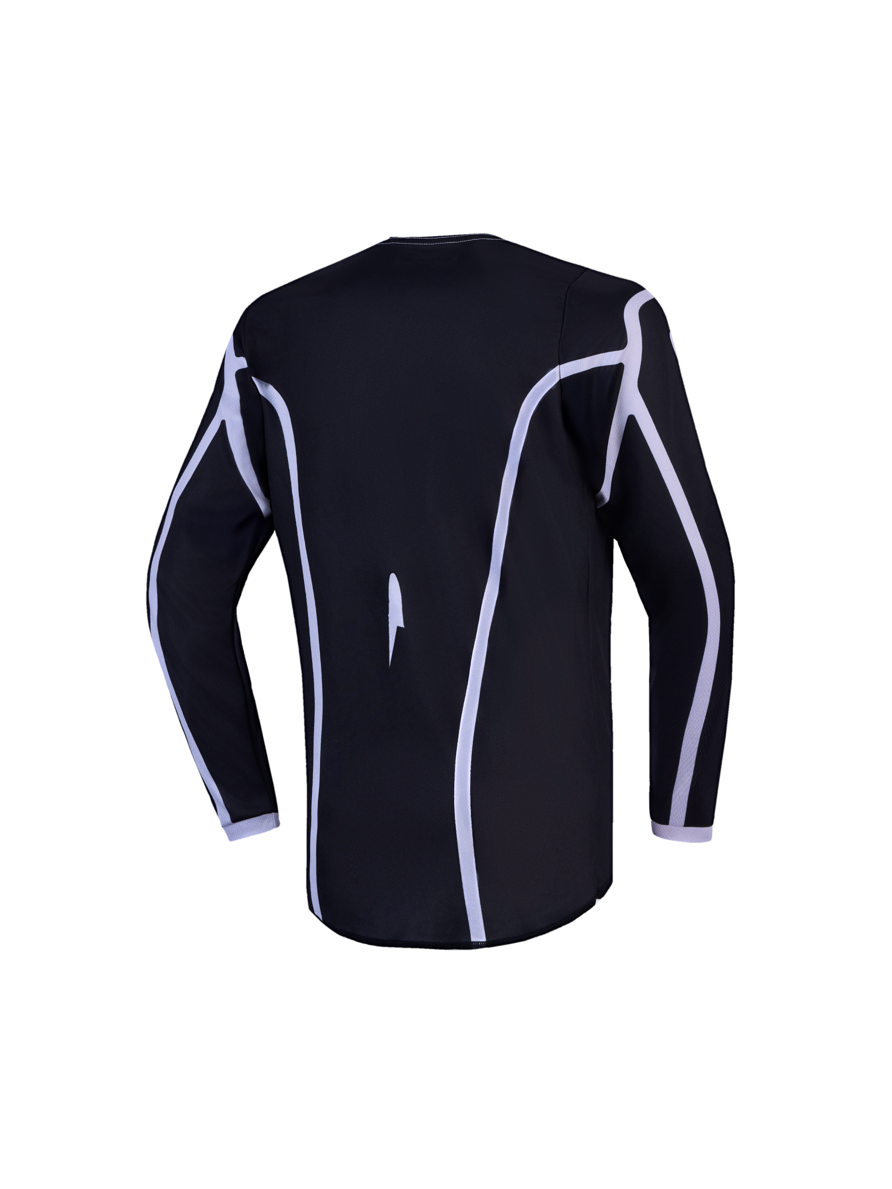 Alpinestars Fluid Apex V2 Jugend-Trikot, Schwarz und Weiß, Motocrosstrikot mit ergonomischem Schnitt und verlängertem Saum.