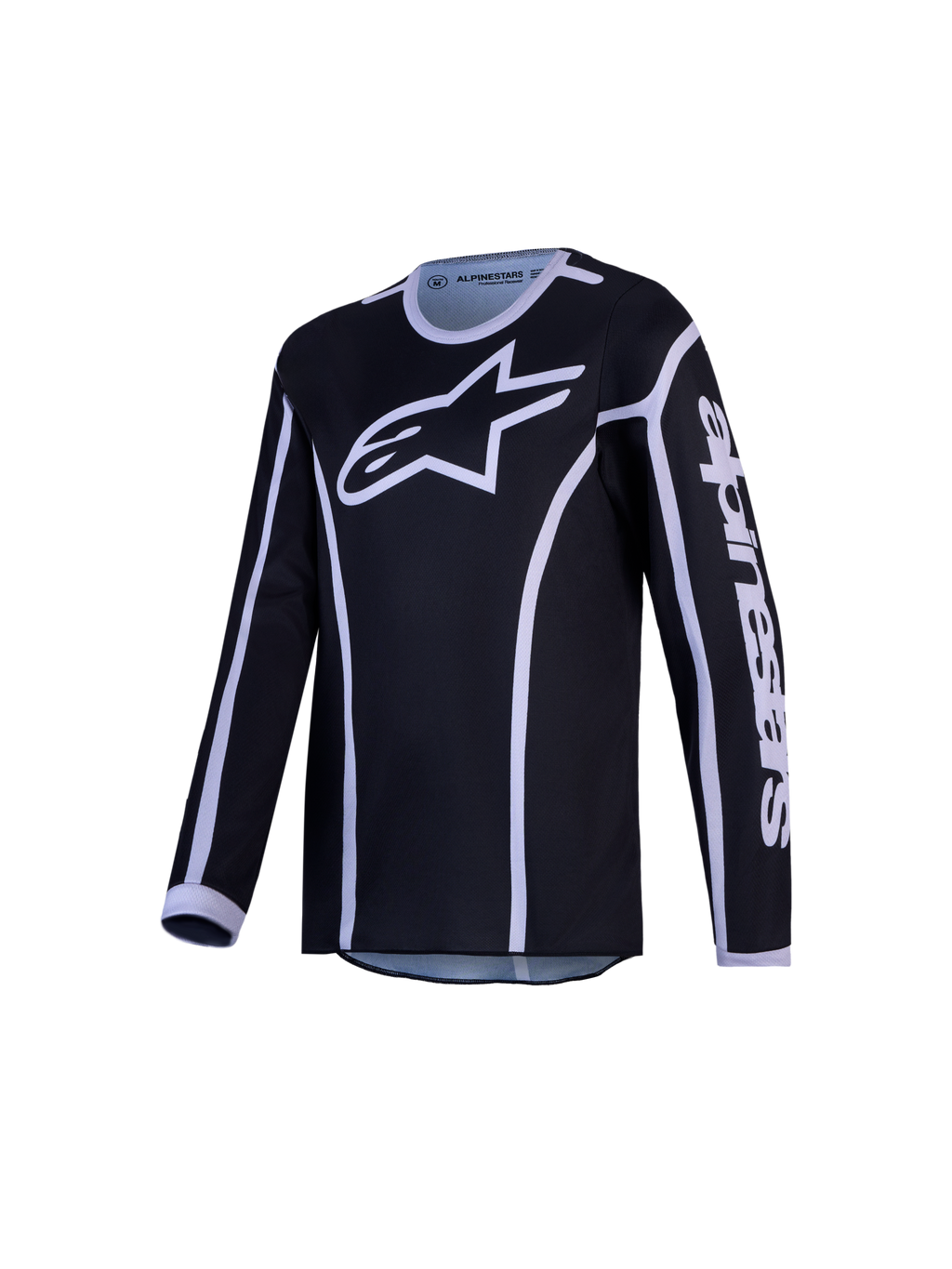 Alpinestars Fluid Apex V2 Jugend-Trikot AND Jugendliche Fluid Apex V2 Gear Set, Motocross-Trikot, Schwarz und Silber, feuchtigkeitsableitendes Polygewebe.
