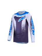 Alpinestars Fluid Drag Jugend-Trikot AND Jugendliche Fluid Drag Gear Set, Motocross-Trikot, Größe M, Grau und Blau.