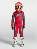 Alpinestars 2027 Youth Fluid Hunt Jersey and Gear Set, red and graystone motocross racing outfit for kids on-model.