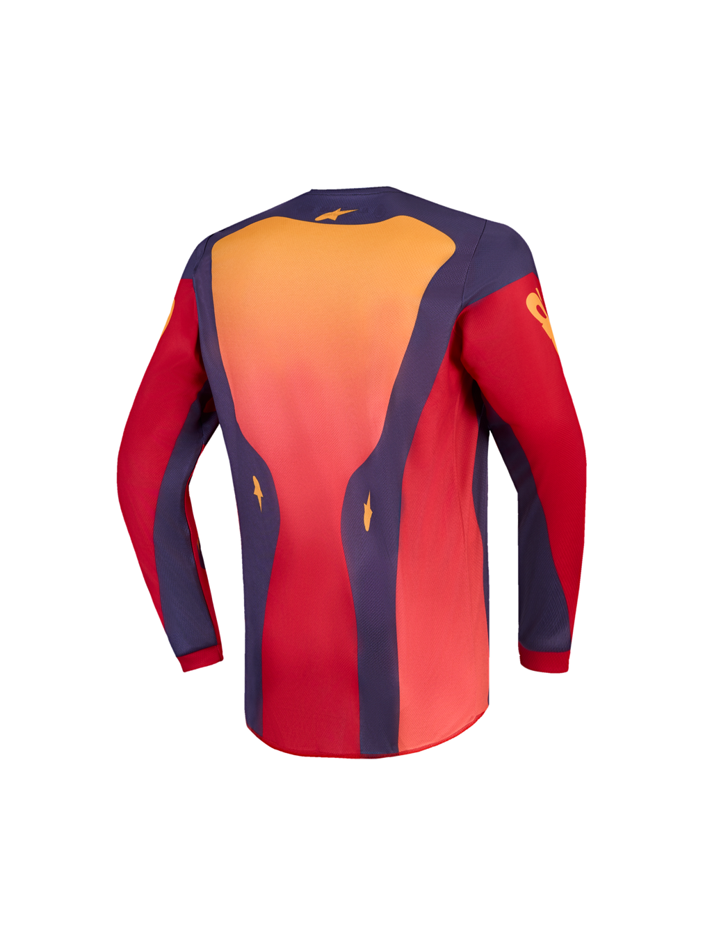 Alpinestars Fluid Hunt Jugend-Trikot und Fluid Hunt Gear Set, Motocross-Trikot für Jugendliche in Rot und Koralle, Rückansicht mit verlängertem Rücken, feuchtigkeitsableitende Polygewebekonstruktion.