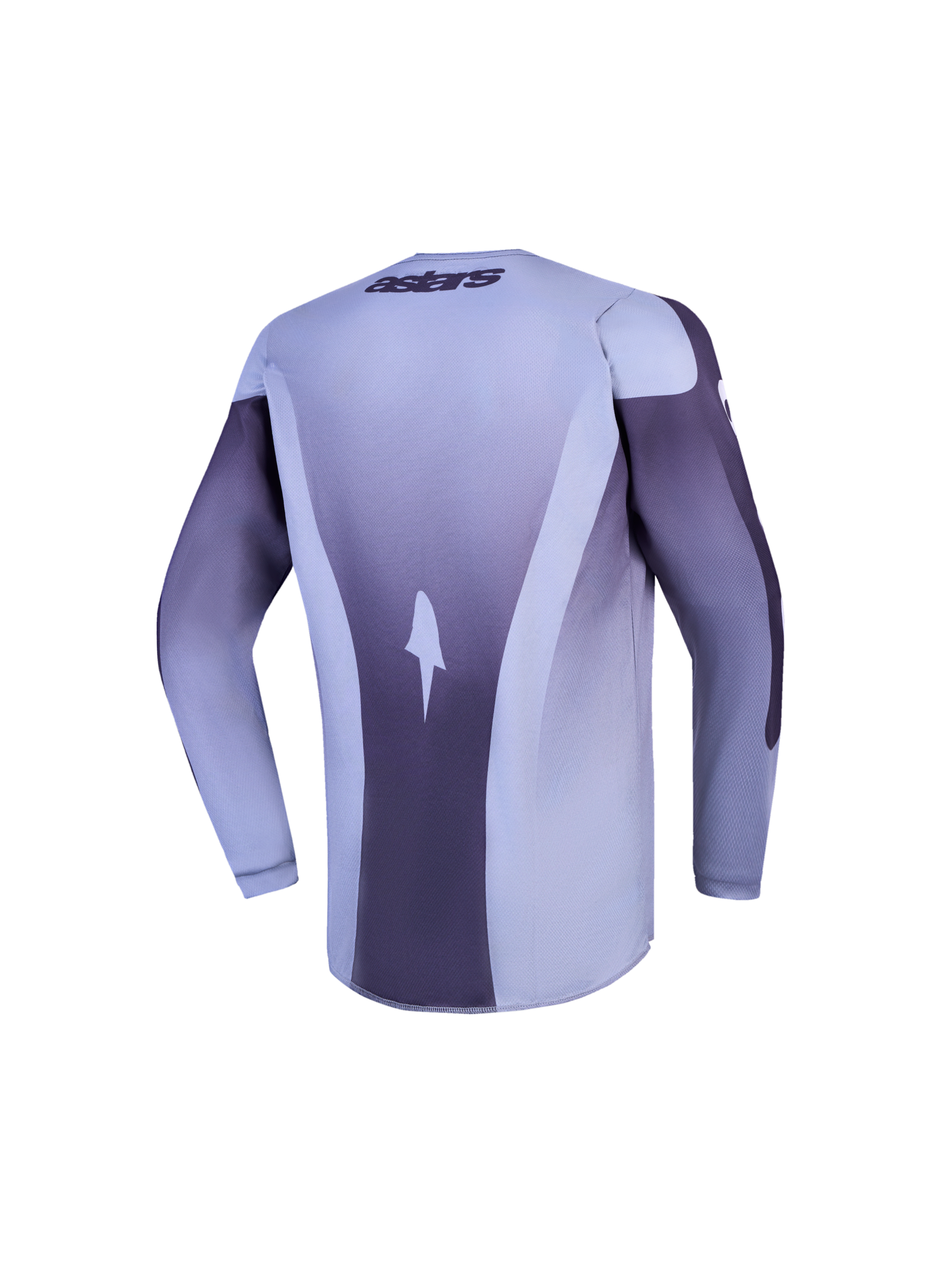 Alpinestars Jugend Fluid Amber Trikot, Motocross-Rennoberteil, Langarm, Hellgrau und Dunkellila, Rückansicht
