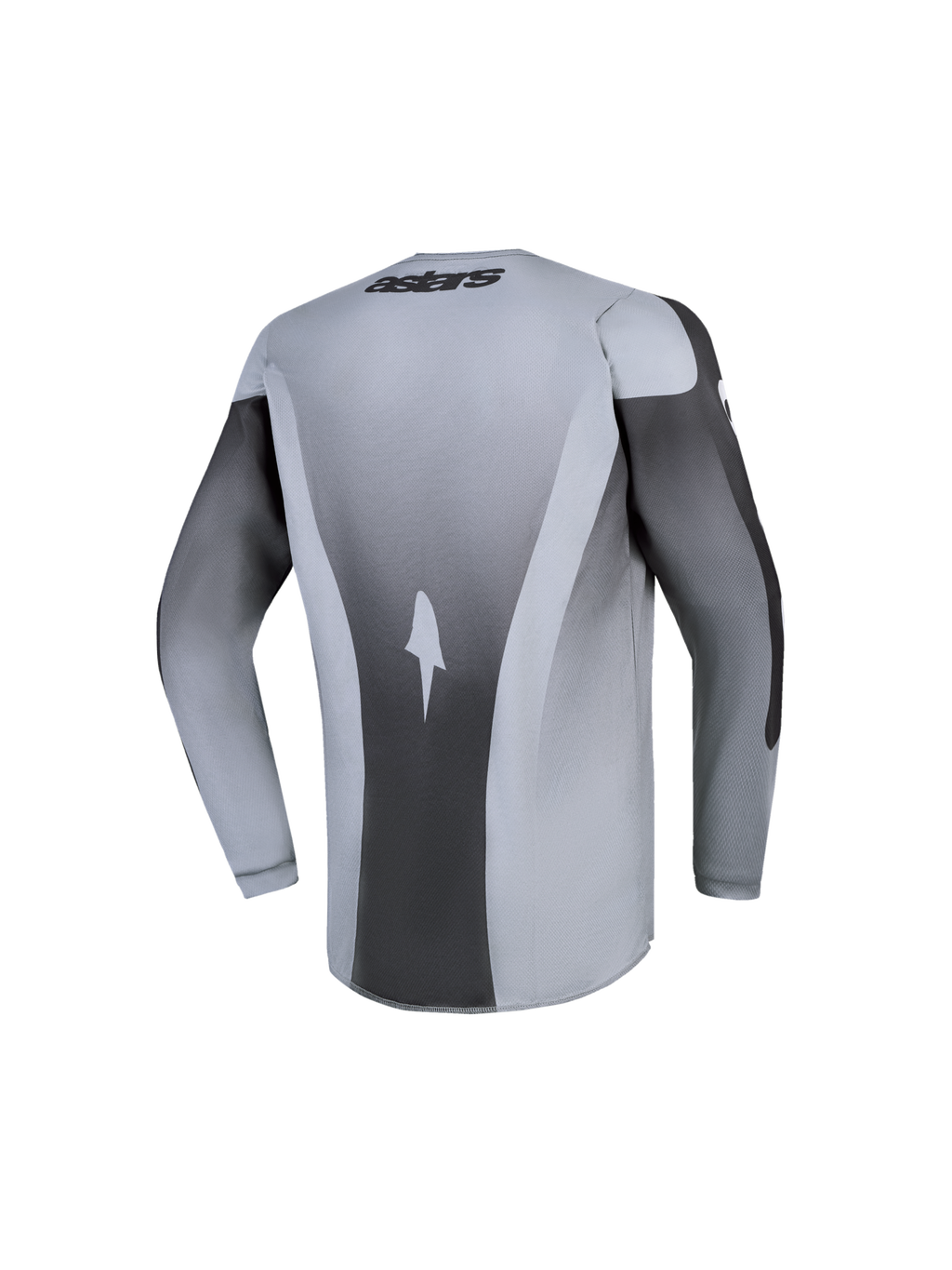 Alpinestars Fluid Jugend-Trikot Amber 2027, Rückansicht, Grau und Schwarz, feuchtigkeitsableitendes Motocross-Trikot