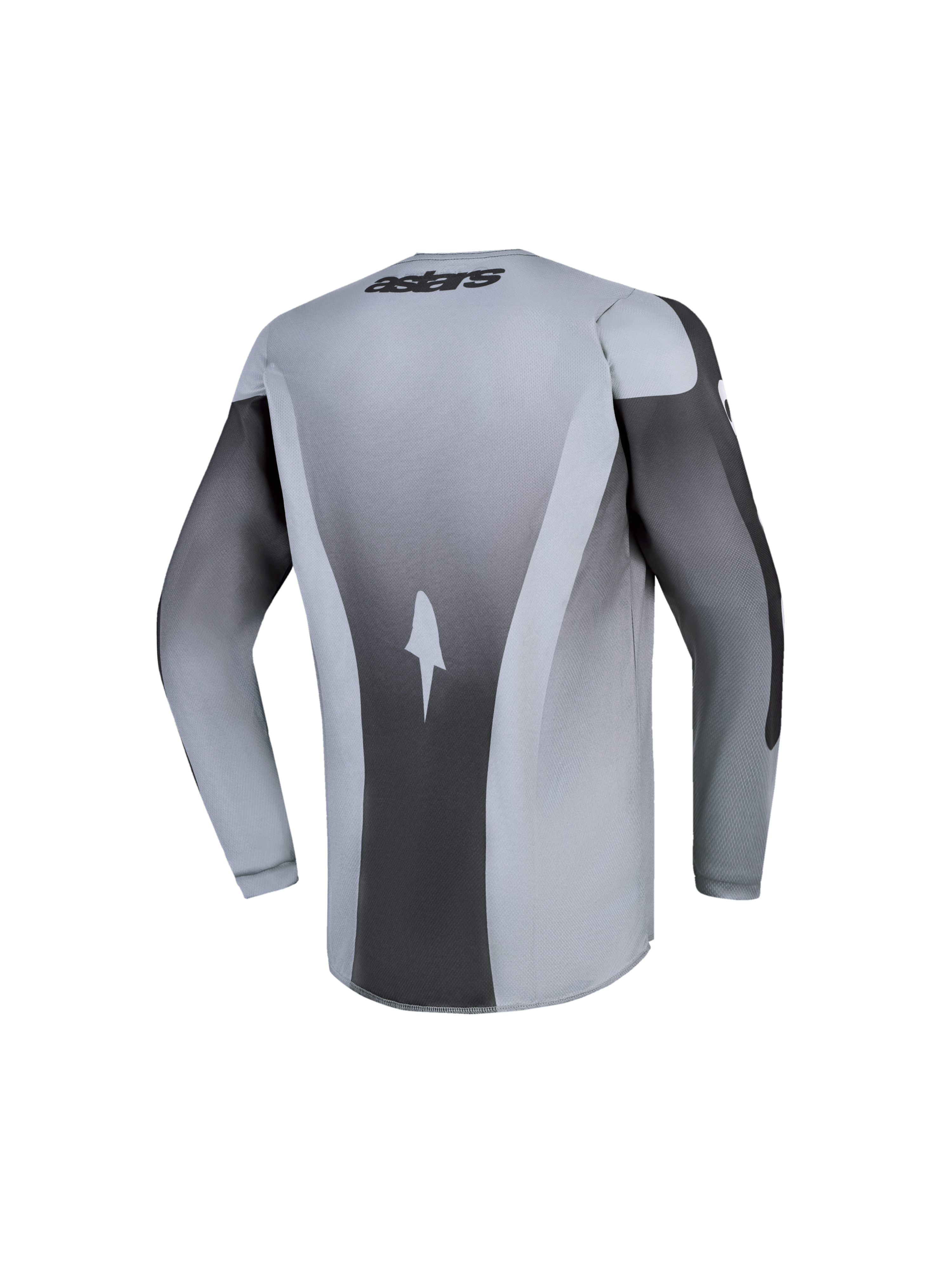 Alpinestars Fluid Jugend-Trikot Amber 2027, Rückansicht, Grau und Schwarz, feuchtigkeitsableitendes Motocross-Trikot