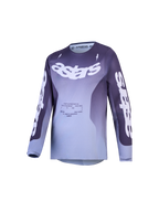Alpinestars Jugend Fluid Amber Trikot, Motocross-Renntrikot, Lila und Grau mit Farbverlauf, markantes Astars-Branding, Performance-Offroad-Design