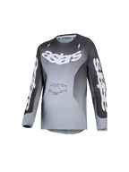 Alpinestars Fluid Jugend-Trikot Amber 2027, Motocross-Trikot für die Jugend, Grau und Weiß mit Farbverlauf, feuchtigkeitsableitendes Polygewebe, sportliche Passform.