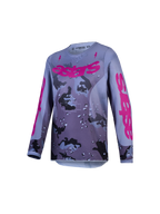 Alpinestars Fluid Jugend-Trikot Lone und Jugendliche Fluid Lone Gear Set, Motocross-Trikot, Grau-Camo und Lila, atmungsaktiv.