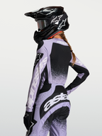 Alpinestars Stella Techstar Swan Trikot, Damen-Motocross-Trikot in Hellviolett und Schwarz, atmungsaktive Rennpassform mit Laserperforationen für den MX-Sport