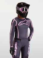 Alpinestars Stella Fluid Apex V2 Trikot, Damen-Motocross-Trikot, Grau und Pink, ergonomisch und leicht für Offroad-Einsätze.