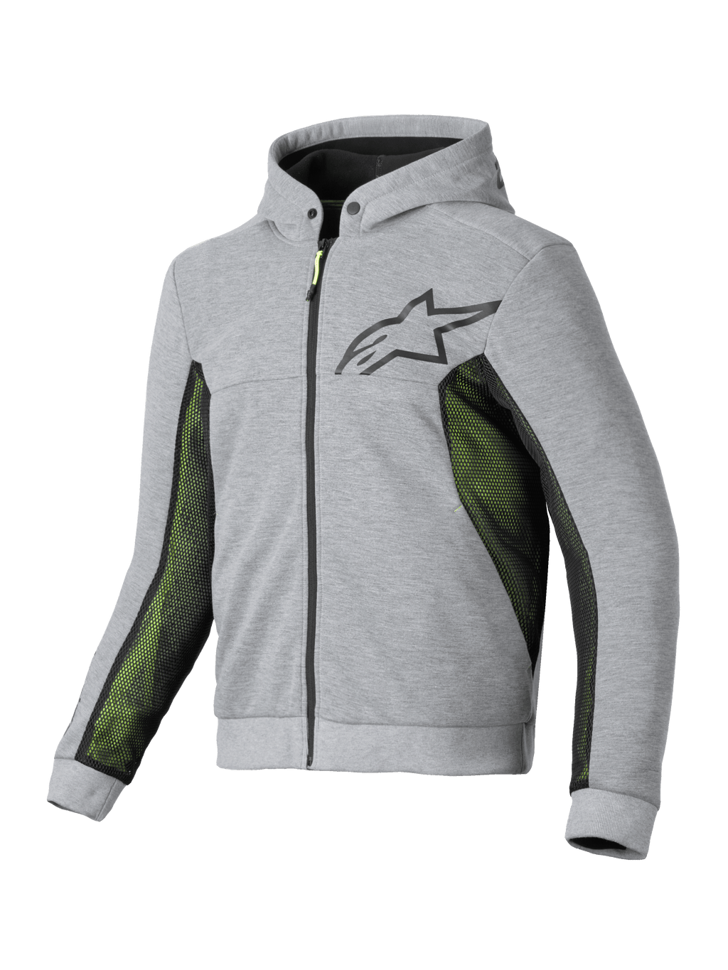 Alpinestars Chrome Air Sport Kapuzenjacke, Motorradjacke für Herren in Grau und Schwarz mit hochflüchtigen Mesh-Belüftungspaneelen und CE-zertifiziertem Schutz