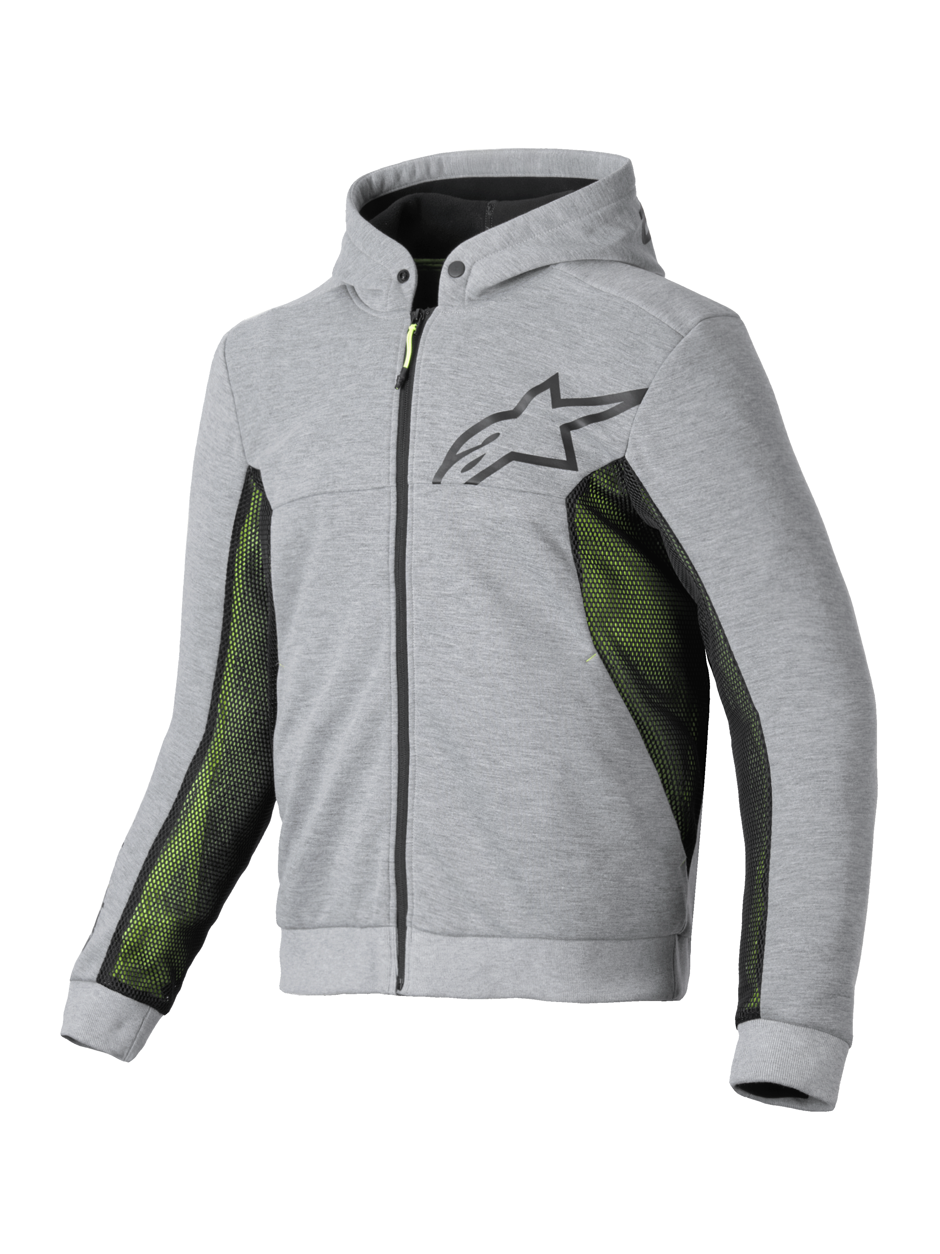 Alpinestars Chrome Air Sport Kapuzenjacke, Motorradjacke für Herren in Grau und Schwarz mit hochflüchtigen Mesh-Belüftungspaneelen und CE-zertifiziertem Schutz
