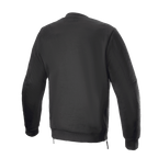 Alpinestars FQ20 Legit Crew Fleece, Motorrad-Fleecejacke, Schwarz, Rückansicht, mit geripptem Bund, seitlichen Reißverschlüssen und einem lässigen urbanen Design