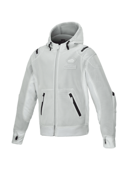 Alpinestars Moflow Air Tech Kapuzenjacke für Herren, Grau, atmungsaktive Mesh-Motorradjacke, Tech-Air Ready, Urban-Stil.