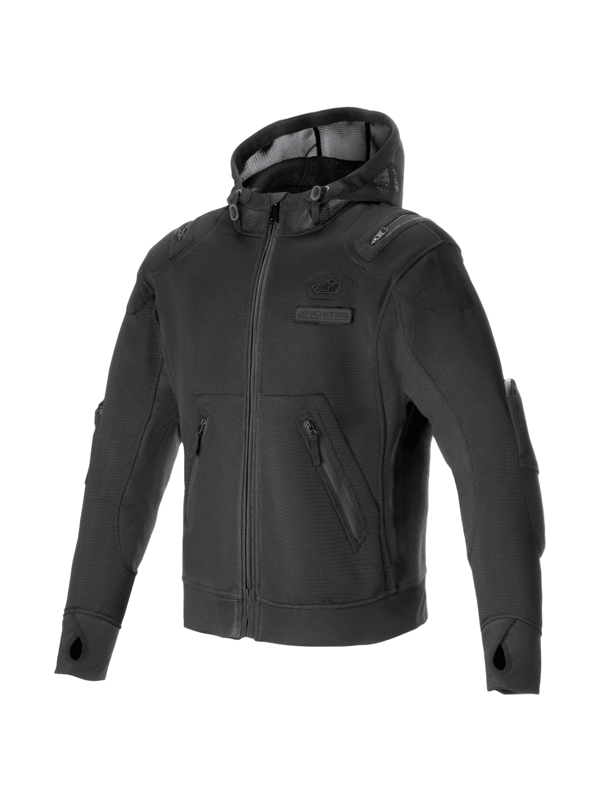 Alpinestars Moflow Air Tech Kapuzenpullover, urbane Motorradjacke für Herren, Schwarz, Mesh-Gewebe, Tech-Air Ready.