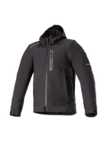 Alpinestars Neo Wasserdichte Kapuzenjacke, schwarze Herren-Motorradjacke aus Softshell, urbaner Stil und Tech-Air Ready.