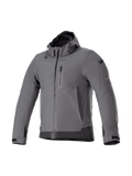 Alpinestars Neo Wasserdichte Kapuzenjacke, graue urbane Motorradjacke für Herren, wasserdichtes und winddichtes Textil.