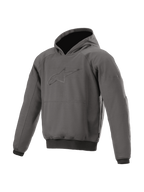 Alpinestars Ageless Hoodie, urbane Motorradjacke für Herren, Grau, mit Nucleon-Protektoren und CE-Zertifizierung.