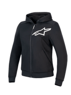 Alpinestars Stella Chrome V2 Sport Hoodie, Women's Motorcycle Riding Hoodie, Black and White, CE Certified Class A with aramidic reinforcements and Tech-Air Ready design