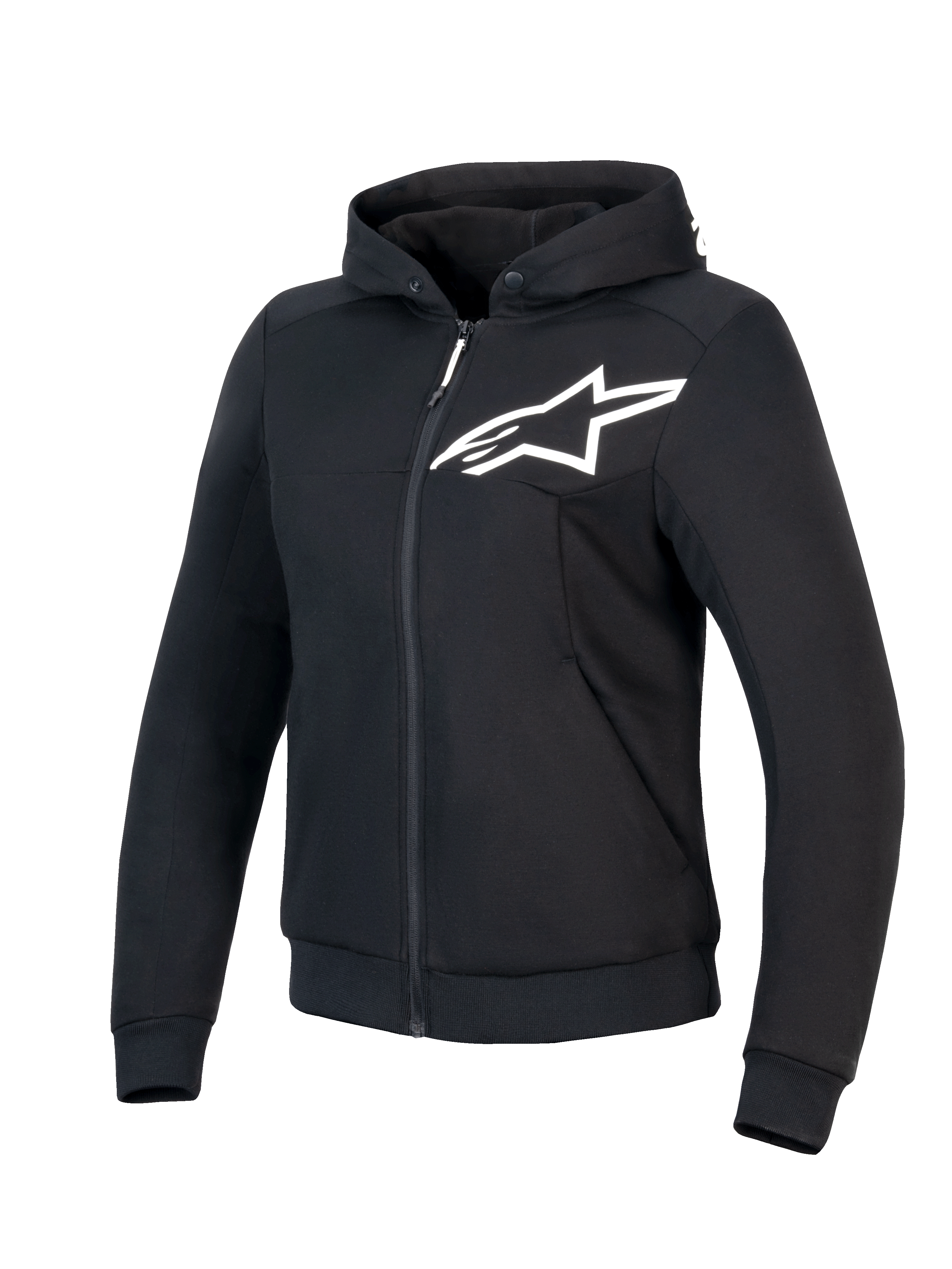 Alpinestars Stella Chrome V2 Sport Hoodie, Women's Motorcycle Riding Hoodie, Black and White, CE Certified Class A with aramidic reinforcements and Tech-Air Ready design
