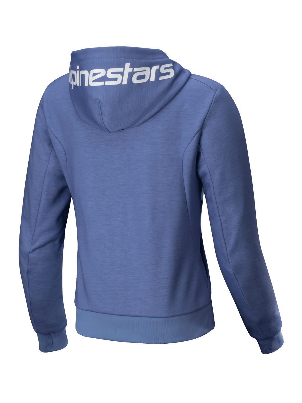 Alpinestars Stella Chrome V2 Sport Kapuzenjacke, Damen-Motorradjacke, Blau-Violett und Weiß, Tech-Fleece mit Kapuzenlogo.
