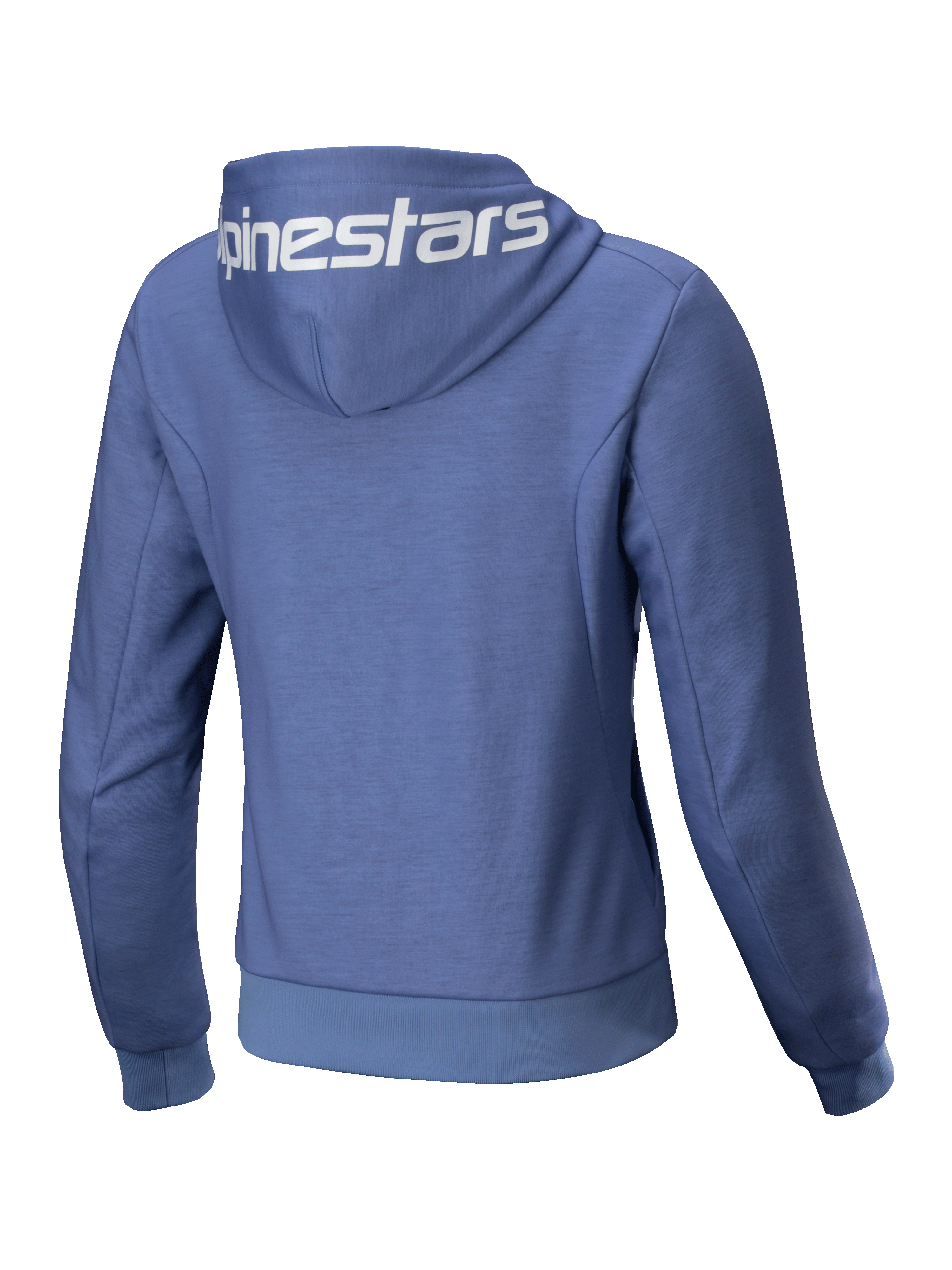 Alpinestars Stella Chrome V2 Sport Kapuzenjacke, Damen-Motorradjacke, Blau-Violett und Weiß, Tech-Fleece mit Kapuzenlogo.