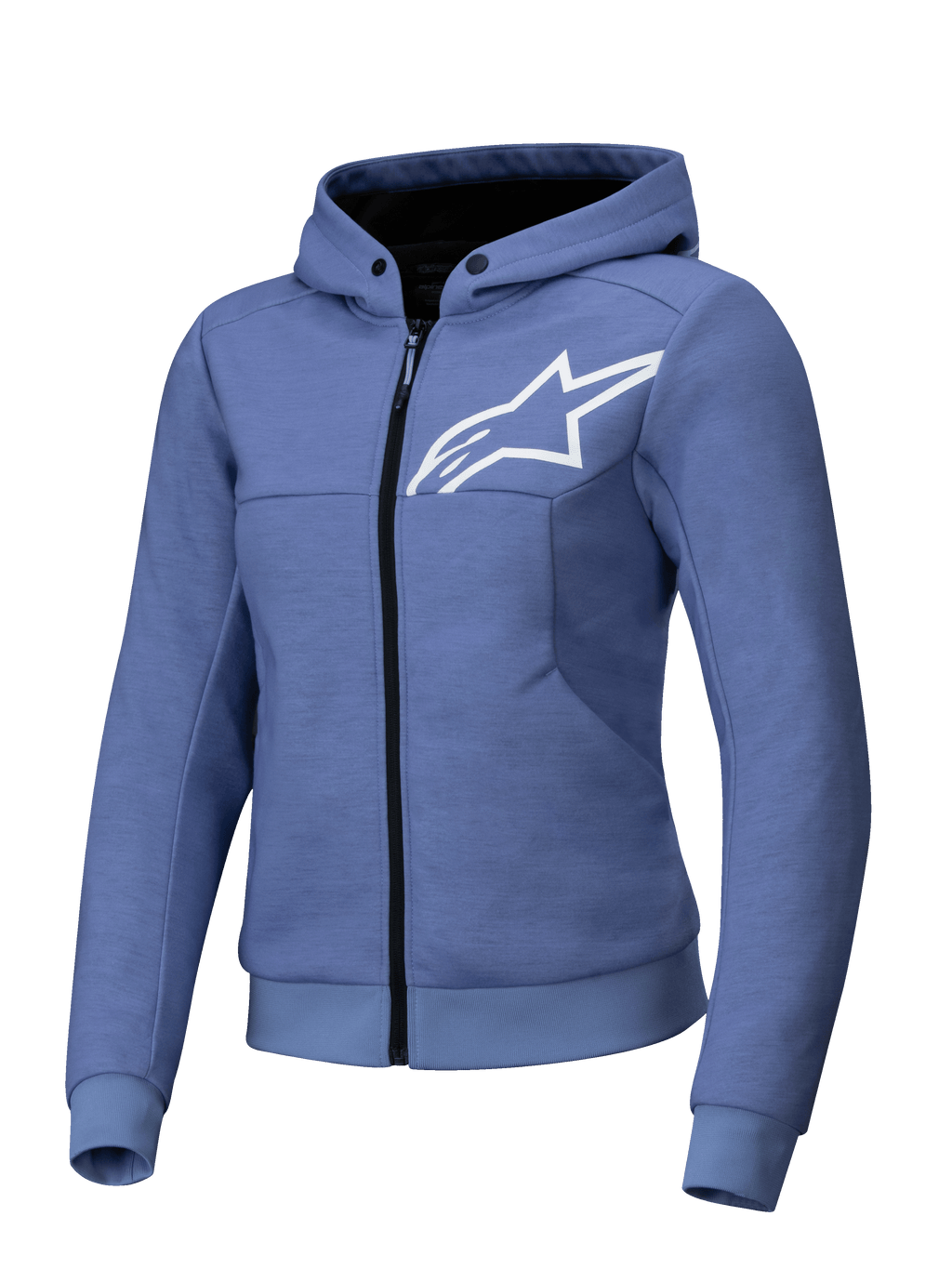 Alpinestars Stella Chrome V2 Sport Kapuzenjacke, Damen-Motorradjacke, Blau-Violett und Weiß, Tech-Air Ready, Tech-Fleece, CE-zertifiziert Klasse A.