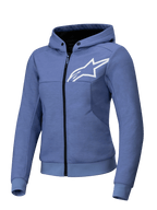 Alpinestars Stella Chrome V2 Sport Kapuzenjacke, Damen-Motorradjacke, Blau-Violett und Weiß, Tech-Air Ready, Tech-Fleece, CE-zertifiziert Klasse A.