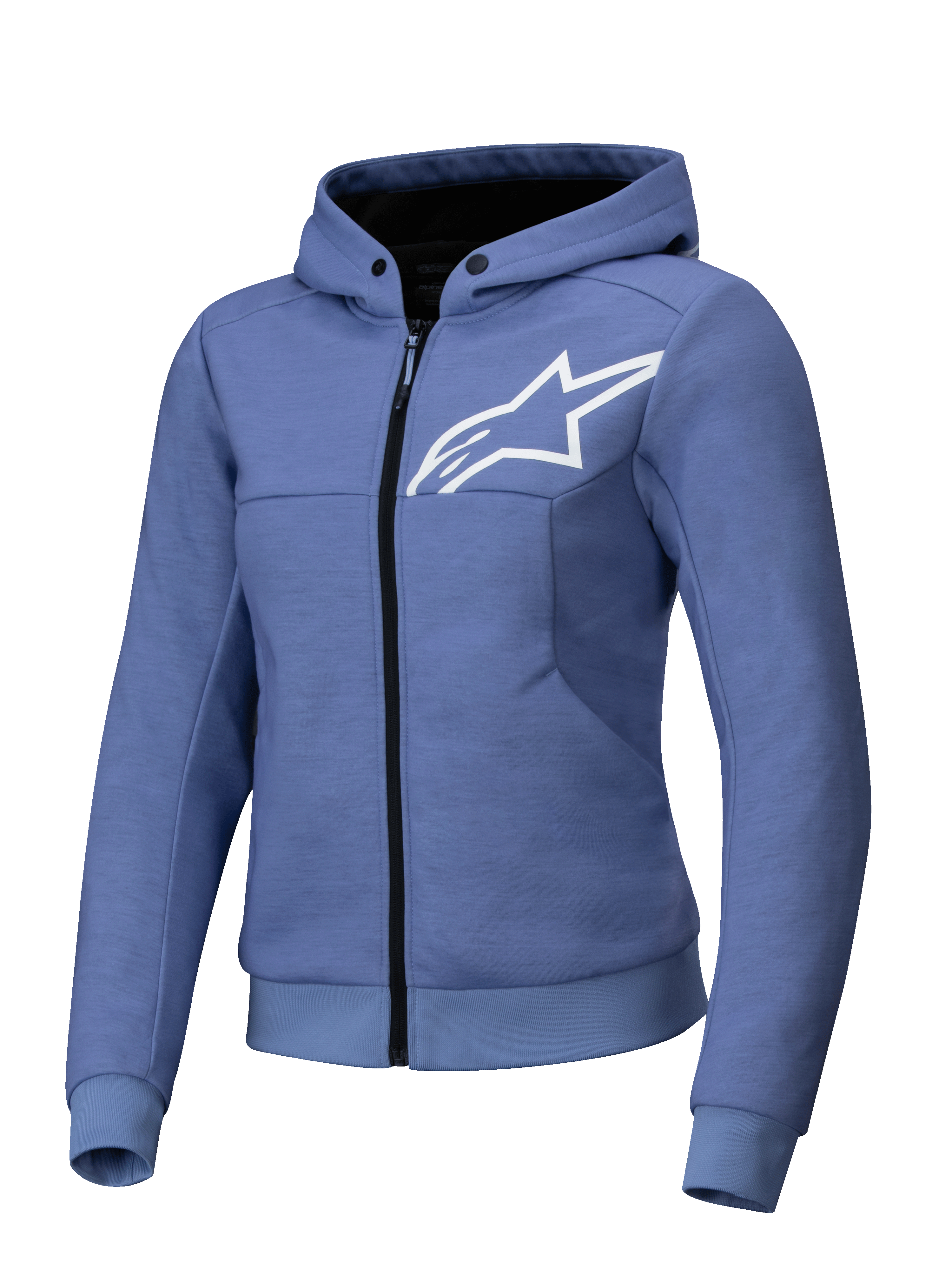 Alpinestars Stella Chrome V2 Sport Kapuzenjacke, Damen-Motorradjacke, Blau-Violett und Weiß, Tech-Air Ready, Tech-Fleece, CE-zertifiziert Klasse A.