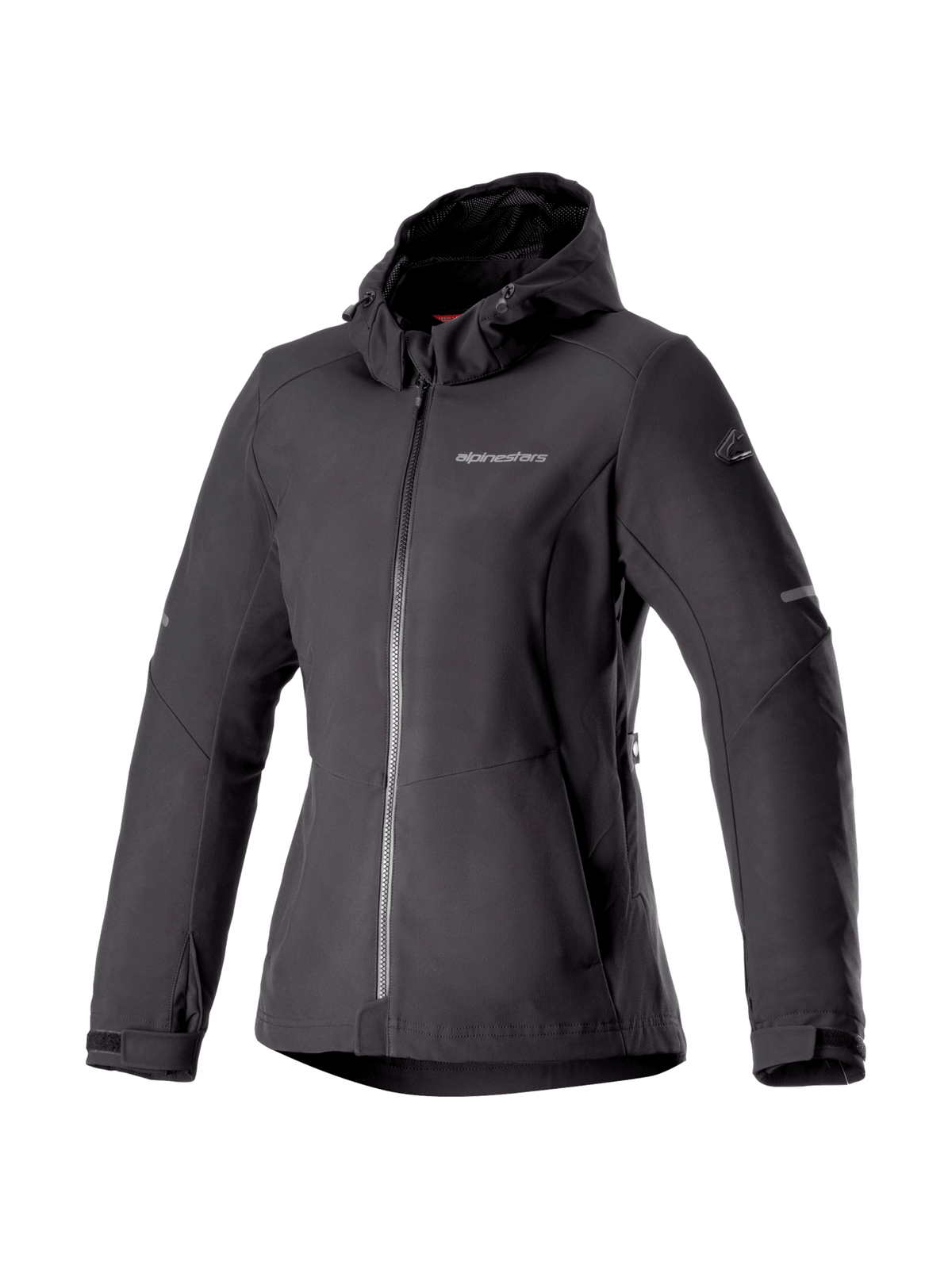 Alpinestars Stella Neo Wasserdichte Kapuzenjacke, Damen-Motorradjacke, Schwarz, schützendes Softshell, CE-zertifiziert.
