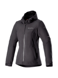 Alpinestars Stella Neo Wasserdichte Kapuzenjacke, Damen-Motorradjacke, Schwarz, schützendes Softshell, CE-zertifiziert.