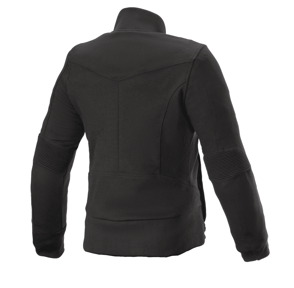 Alpinestars Banshee Damen-Fleecejacke, Motorradjacke für Damen, Schwarz, Rückansicht, lässige Fleece-Konstruktion mit gerippten Ellbogen-Einsätzen und Saum, anatomisch geformtes Design