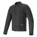 Alpinestars Garage Jacket, Motorcycle Jacket, Smoke Gray, long-sleeve stretch cotton denim with a workwear-inspired silhouette, featuring chest pockets and subtle logo patches, urban casual protective gear