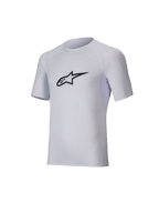 Alpinestars Tech KX Sim Top, Kurzarm-Karting-Baselayer, Weiß, schwarzes Astar-Logo auf der Brust, leichtes Stretch-Mesh mit ergonomischen Schnitten, technische Performance-Ausrüstung