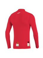 Alpinestars ZX Evo V3 Top, Langarm-Base-Layer für den Autorennsport, Rot, Rückansicht, leichtes flammhemmendes Material mit Jacquard-Mesh-Konstruktion für Atmungsaktivität