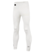 Alpinestars Race Bottom FIA, Auto-Rennsport-Basisschicht-Hose, Weiß mit schwarzen Logo-Aufnähern, leichtes und flammhemmendes Textil, konzipiert für das Tragen unter einem Rennanzug