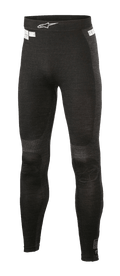 Alpinestars ZX Evo V2 Hose, Rennsport-Funktionsunterhose, Schwarz und Grau, gerippte Textur mit nahtloser Konstruktion, weißes Alpinestars-Logo am Bund, flammhemmende Funktionsbekleidung für Auto- und Kartrennsport