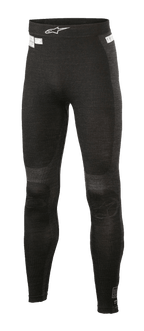 Alpinestars ZX Evo V2 Hose, Rennsport-Funktionsunterhose, Schwarz und Grau, gerippte Textur mit nahtloser Konstruktion, weißes Alpinestars-Logo am Bund, flammhemmende Funktionsbekleidung für Auto- und Kartrennsport