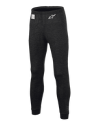 Alpinestars Race V3 Bottom, Auto-Rennsport-Funktionsunterhose, Schwarz, mit flammhemmendem strukturiertem Gewebe, weißem Stern-Logo auf dem Oberschenkel, FIA-Zertifizierungsetikett am Bund, lange technische Funktionsunterwäsche für den professionellen Motorsport