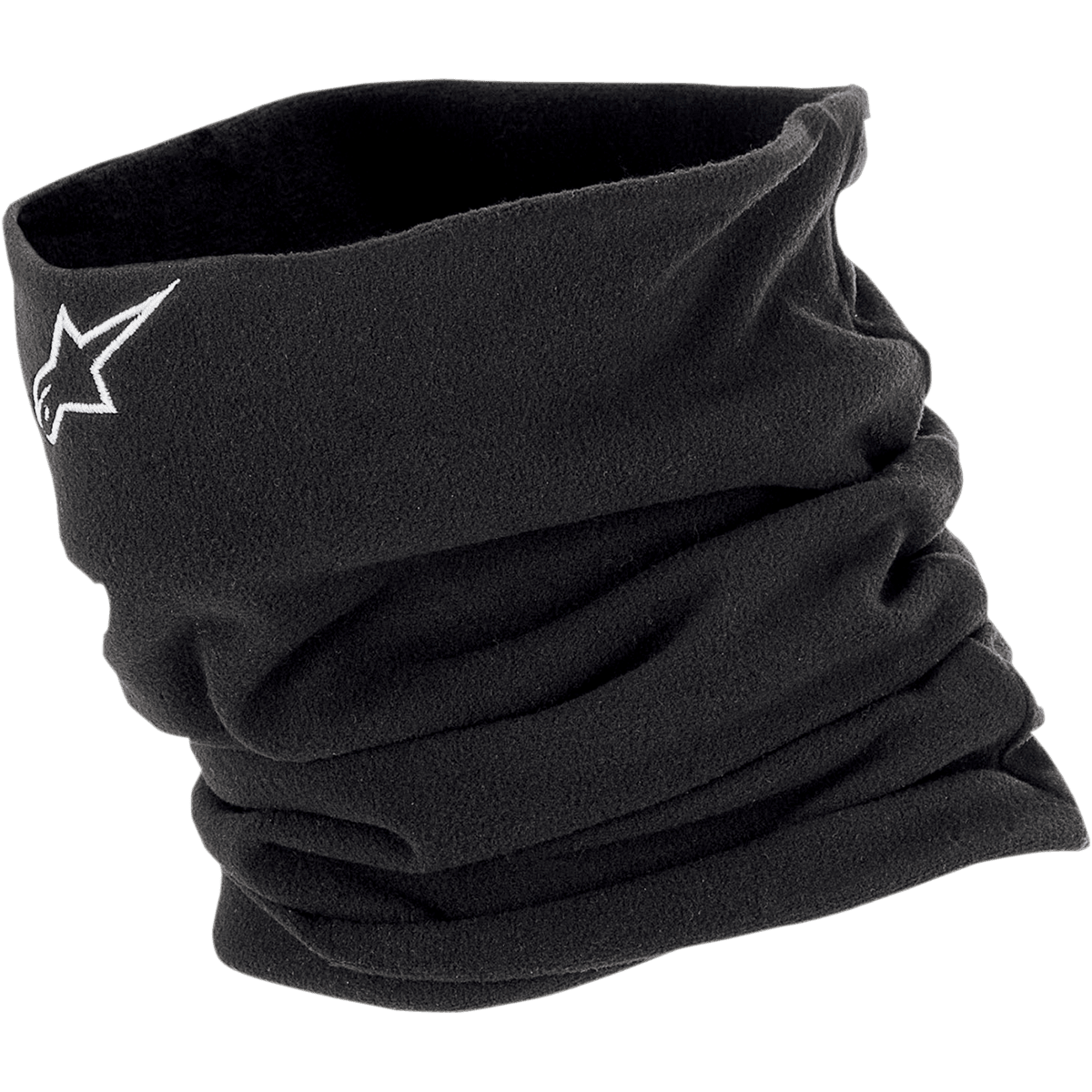 Alpinestars Halswärmer, Motorrad-Schlauchschal, Unisex, Schwarz, Fleece mit weißem Alpinestars-Logo, isolierend für kaltes Wetter.