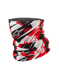 Alpinestars Neck Tube, Motorrad-Schlauchschal, Rot, Schwarz und Weiß, dynamisches abstraktes Muster mit verschwommenen Linien und Stern-Logos, leichtes Material mit seidigem Griff, Accessoire für Motorradsport und Outdoor-Aktivitäten