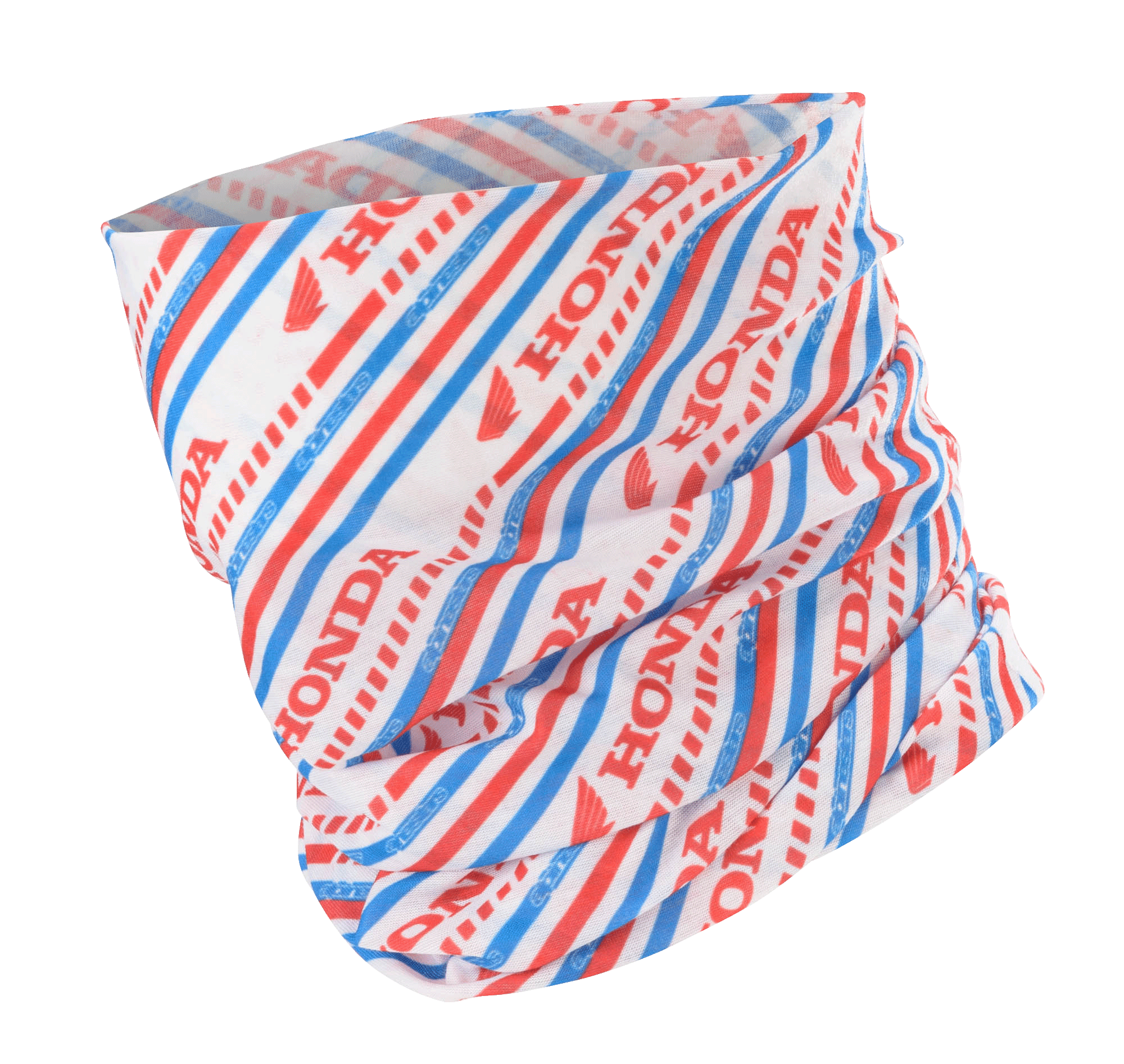 Alpinestars Honda Neck Tube, Motorrad-Nackenschlauch, Weiß, Rot und Blau, mit diagonalen Streifen sowie Honda- und Alpinestars-Logos, leichtes, seidiges Material für Fahrten im Frühling und Sommer