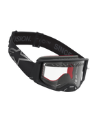 Alpinestars Supertech Dura Air Fluid Schutzbrille, Profi-Motocross-Brille in Schwarz und Silber mit klarer Polycarbonat-Linse.