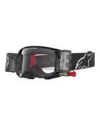 Alpinestars Supertech Firma Schutzbrille Roll-Off, Motocross-Brille, Schwarz und Silber, klare Scheibe, Roll-Off-System.
