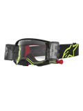 Alpinestars Supertech Firma Roll Off Goggles, Motocross goggles in Black and Yellow Fluo with clear lens and roll-off system.