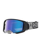 Alpinestars Supertech Atrox Motocross-Schutzbrille, Schwarz und blau verspiegelt, für professionellen Offroad-Rennsport.